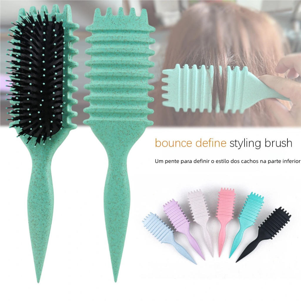 Pente de Massagem de Palha de Trigo - Airbag Multifuncional para Cabelo Liso e Ondulado em Oferta na Shopee