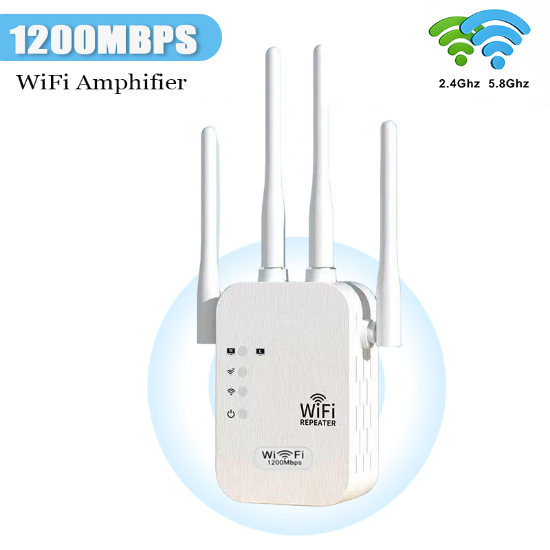 Repetidor WiFi 1200Mbps Ultra Rápido Sinal Forte 110/220V Modelo  4 Antenas G8