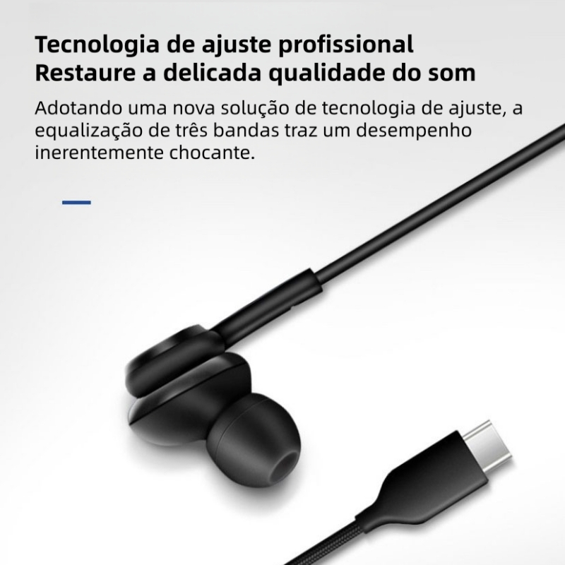 Fone De Ouvido Com Fio Tipo-C Fone De Ouvido Intra-Auricular Controlado Por Fio — imagem 2 de 2