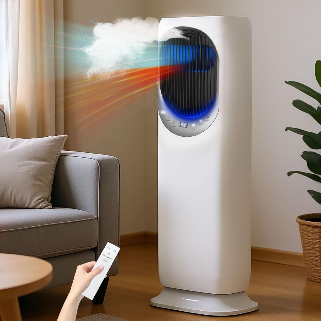 Detalhes do Ventilador de torre silenciosa de verão 1800W umidificador de ar condicionado quente e frio com controle remoto Yesop