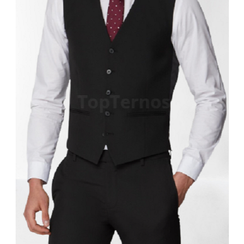 Top Camisa Branca+Colete Preto Microfibra Social Tecido Premium