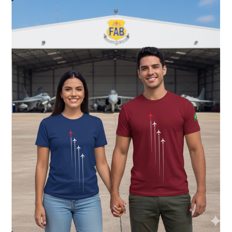 Camisetas aviação unissex em malha 100% algodão