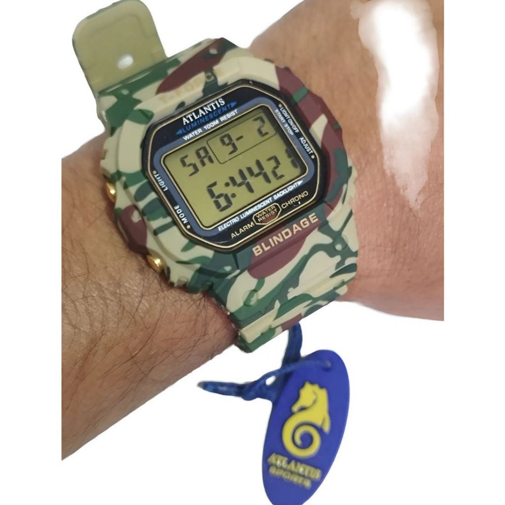Relógio Atlantis Sports Blindage T-force A prova Dagua Relogio Militar Camuflado