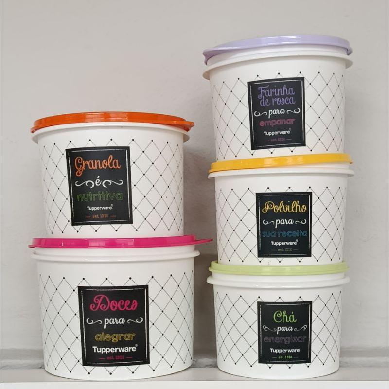 Kit caixas bistrô para mantimentos com 5 peças - Tupperware