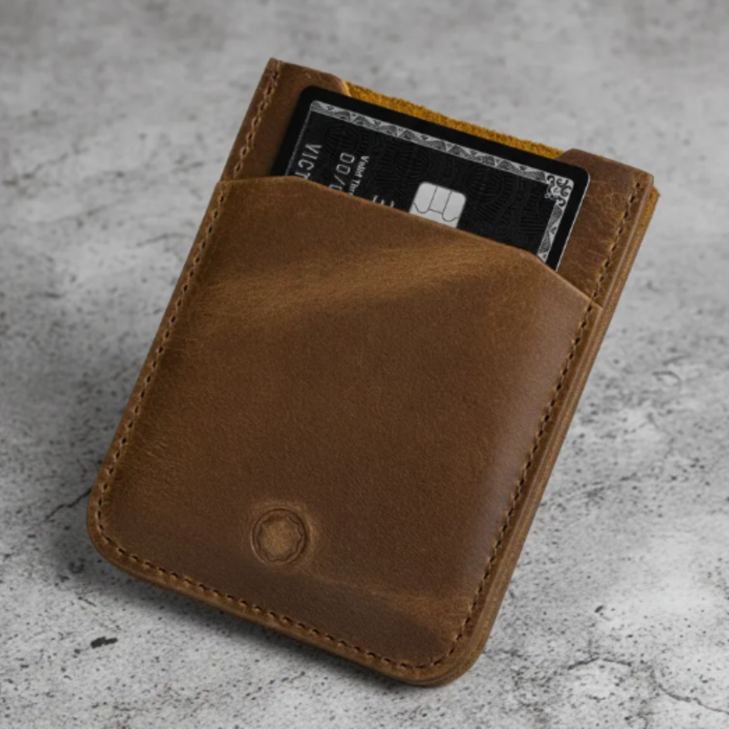 Carteira Slim Couro Legítimo Masculina Feminina Porta Cartão Pequena Minimalista Hugo Jobs Compacta