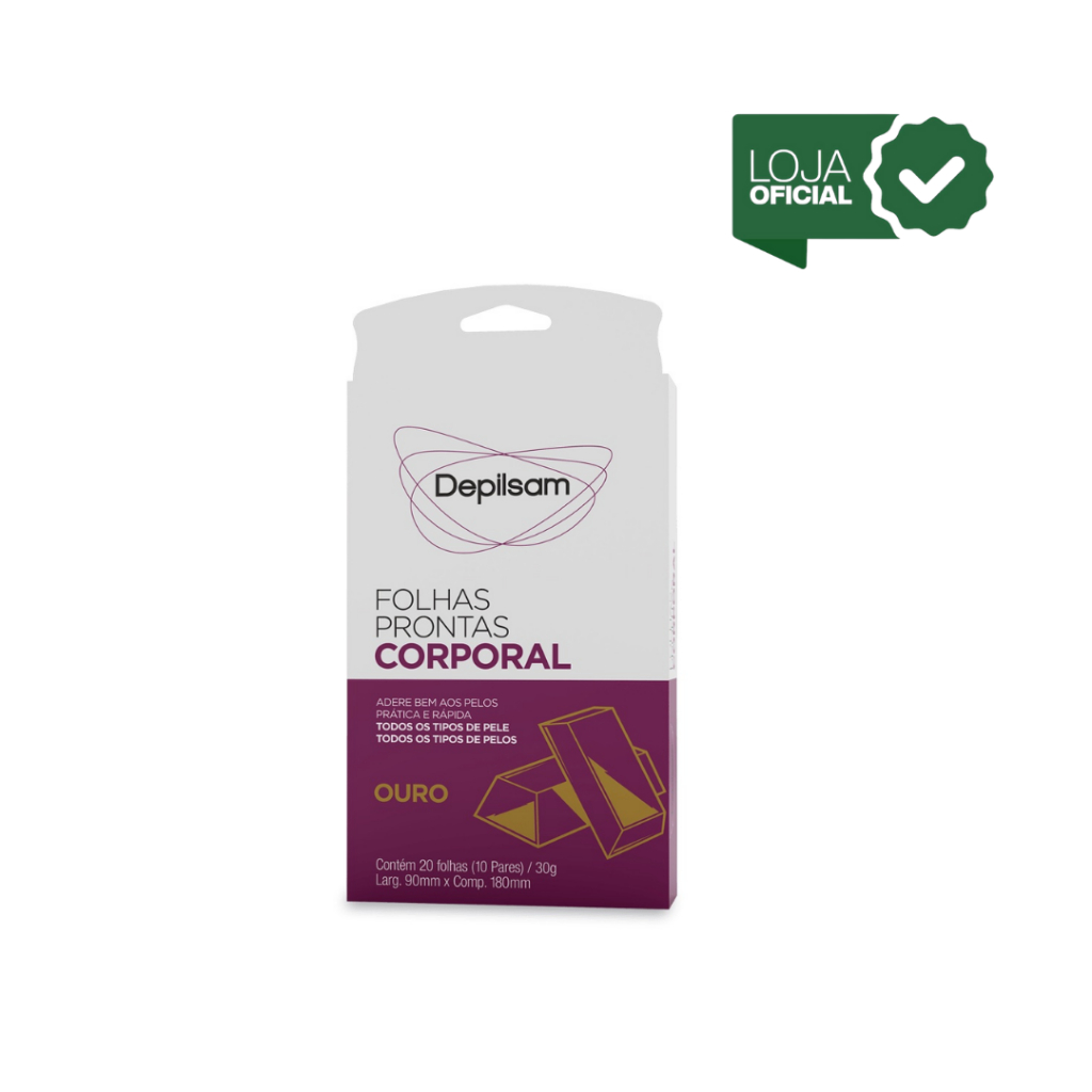 Detalhes do Folhas Prontas Corporal Depilsam Ouro 10 Pares