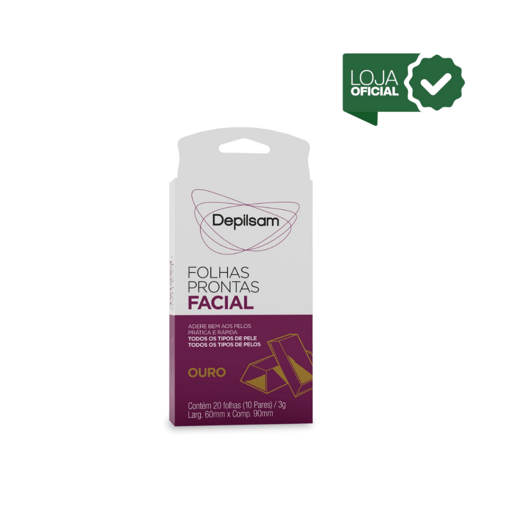 Folhas Prontas Facial Depilsam Ouro 10 Pares