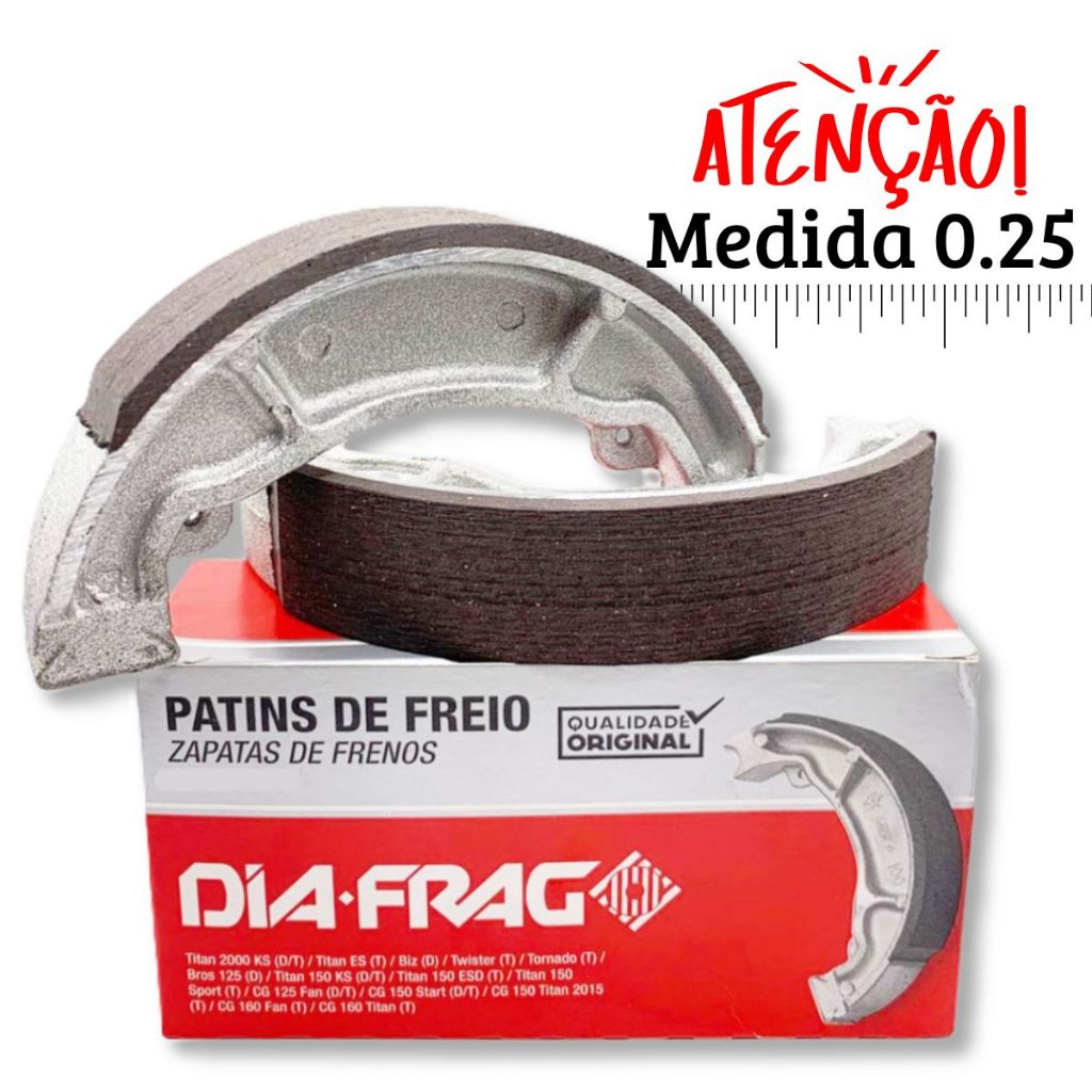 Lona de Freio Traseira  Xtz 125 / Ybr 125 / Rd 125 / Rd 135 Sob Medida 0.25 Diafrag