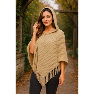 Xale Poncho Feminino com Touca Tricô Crochê Cashmere Quentinho Inverno – Várias Cores Elegantes em Oferta na Shopee