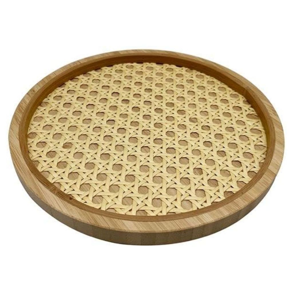 Bandeja Redonda Palhinha Oikos Bambu Natural 20 Cm Nude em Oferta na Shopee