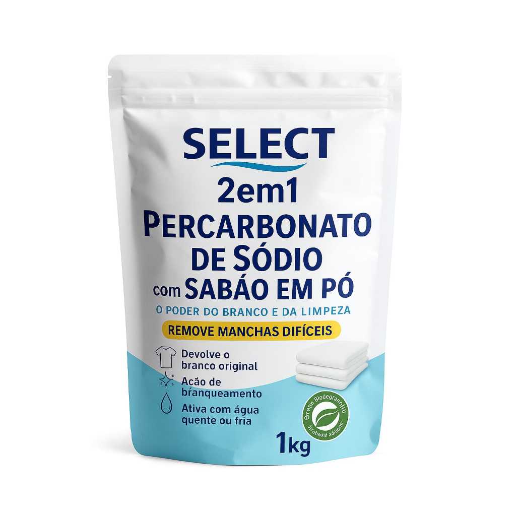 Percarbonato de Sódio com Sabão em Pó 1Kg - Poderoso Branqueador Alvejante Perfumado