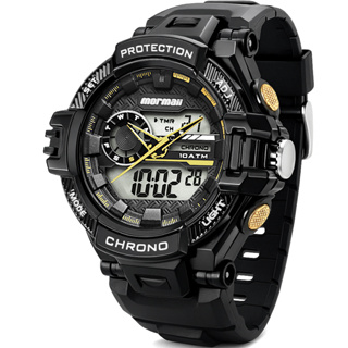 Relógio Mormaii Anadigi Masculino Esportivo Preto Display Positivo Visor Noturno Prova d'água 100 Metros Original em Oferta na Shopee