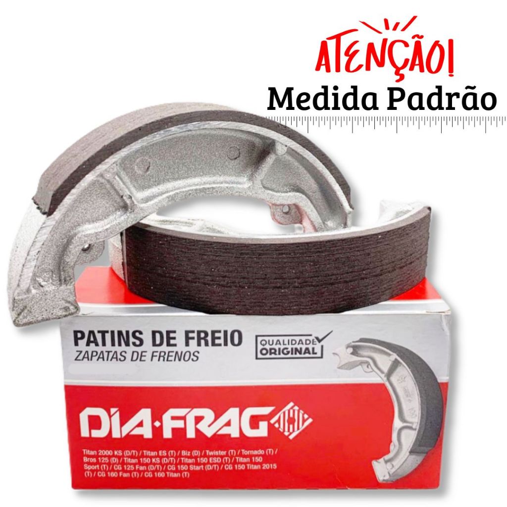 Lona de Freio Traseira Fazer 250 / Fazer 150 / Factor 150 / Neo 125 / Crosser 150 Diafrag em Oferta na Shopee