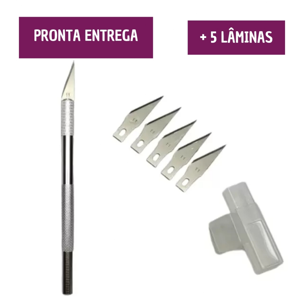 Caneta Estilete de Precisão Marca Mantovani - Artesanato + 5 Lâminas PROMO