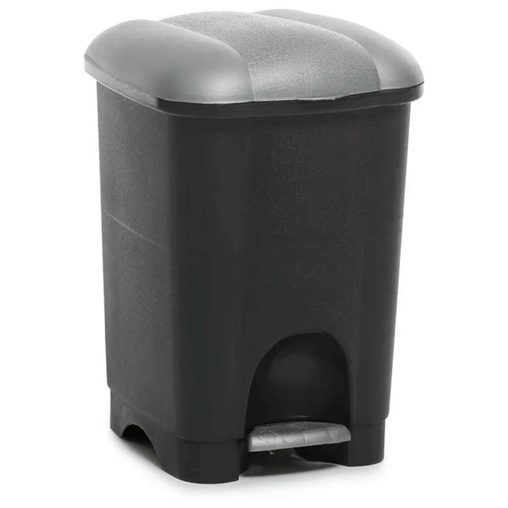 Lixeira Plástica 7 Lts Com Pedal Preto em Oferta na Shopee