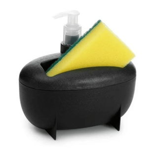 Dispenser Porta Detergente com Porta Esponja Preto Giotto em Oferta na Shopee
