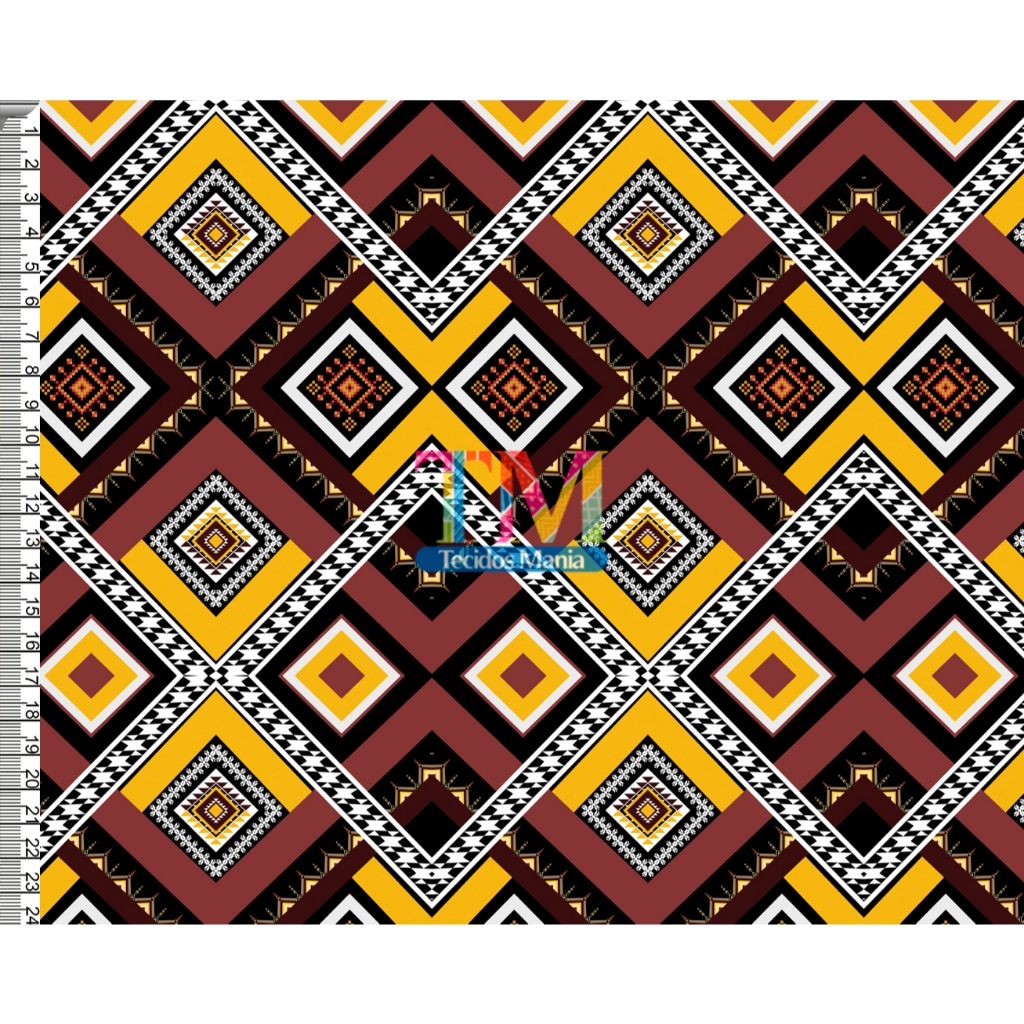 Tecido OXFORD estampado digital - Étnicos - Africana - Tribais