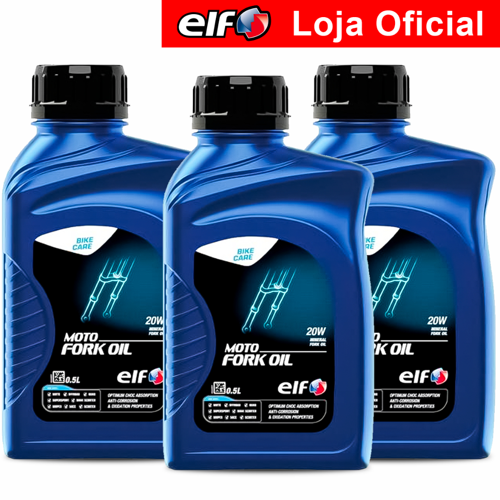 Kit 3x Óleo De Bengala 20w Elf Moto Fork Oil 500ml em Oferta na Shopee