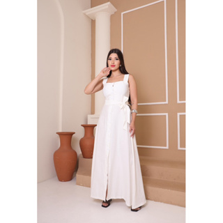 vestido feminino Longo feminino Regata Com Botões sites Sensorial Marrant em Oferta na Shopee