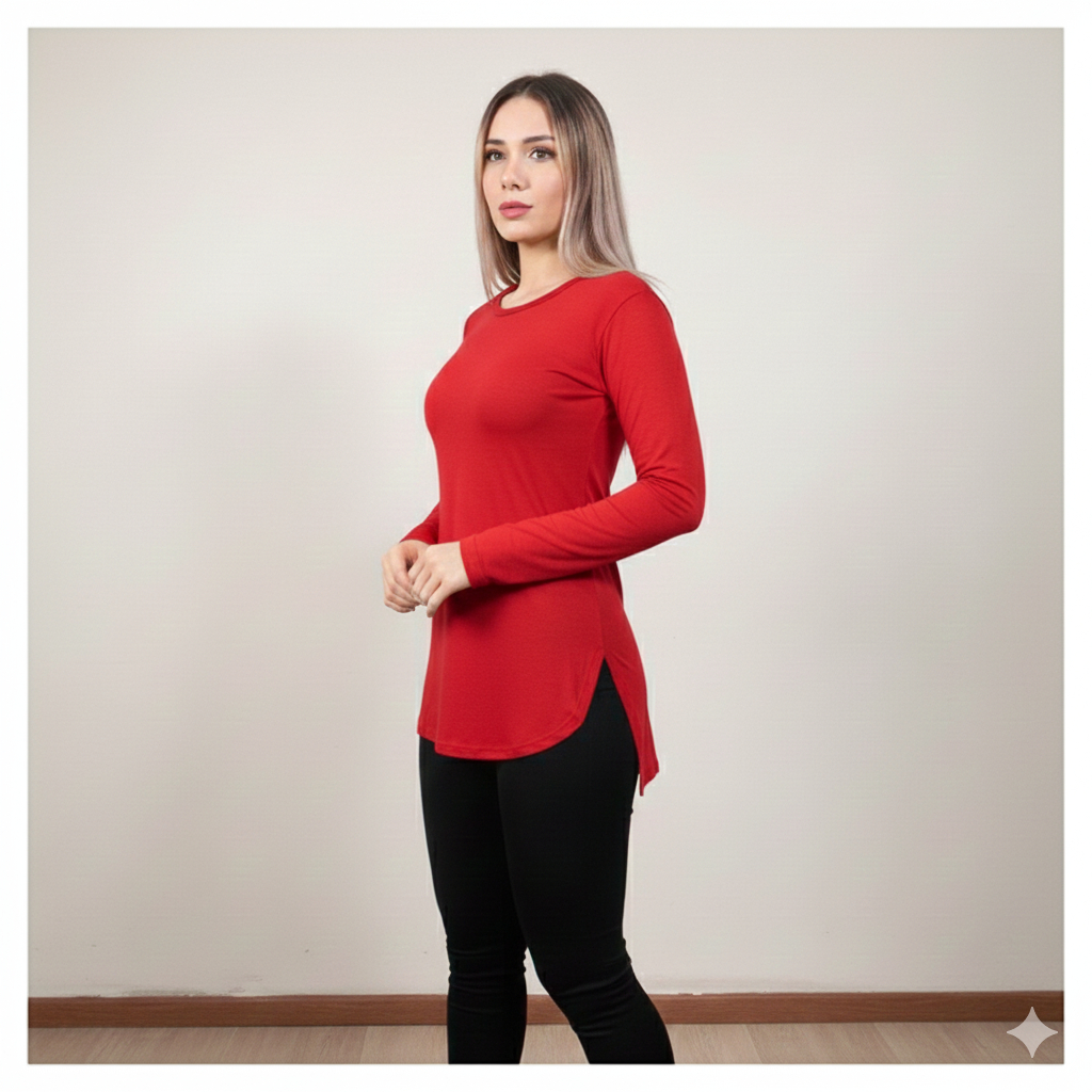 Blusa manga longa tapa bumbum