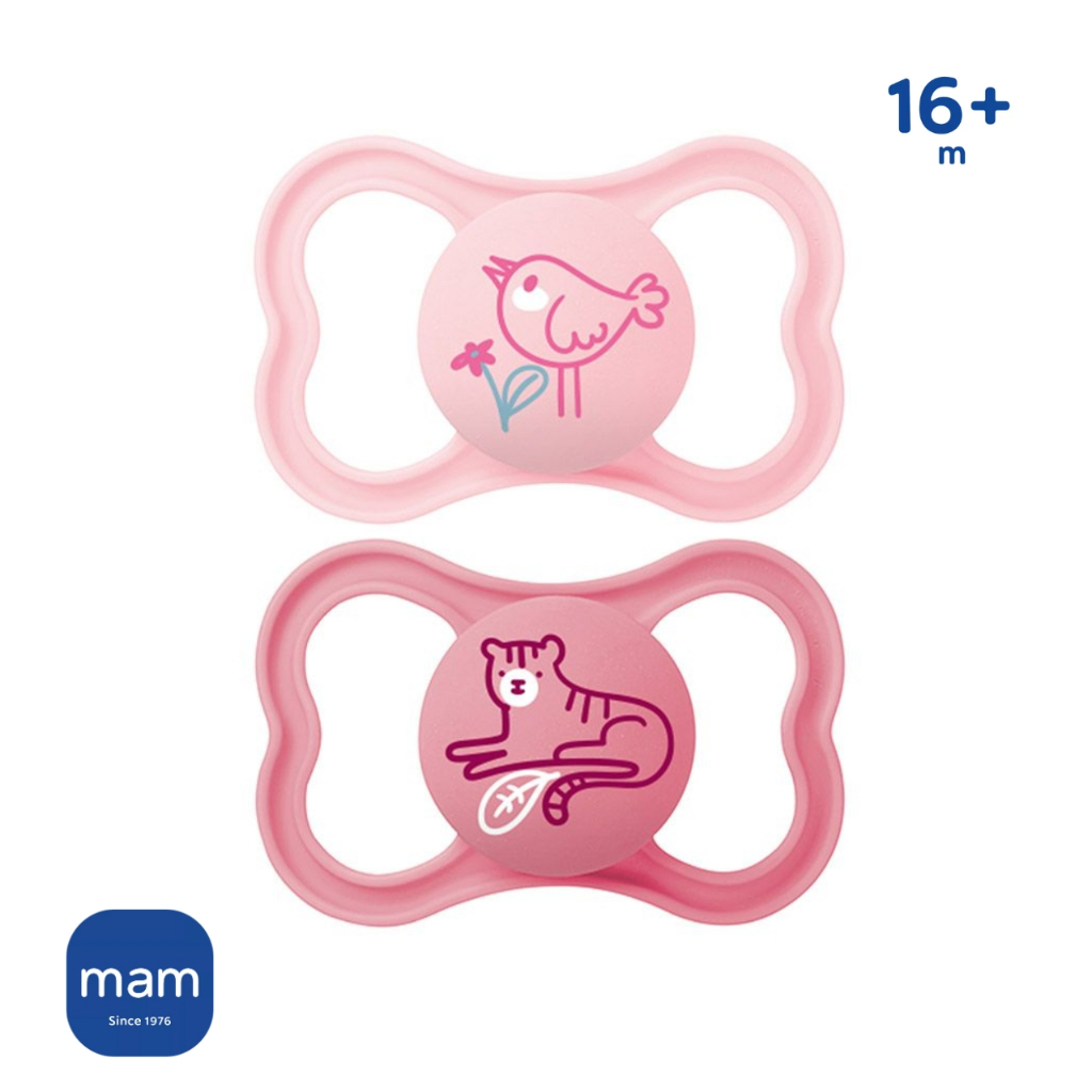 Chupeta 16+ meses MAM Air Extraventilada Tamanho 3 Bico Silicone Bebê Menina Rosa