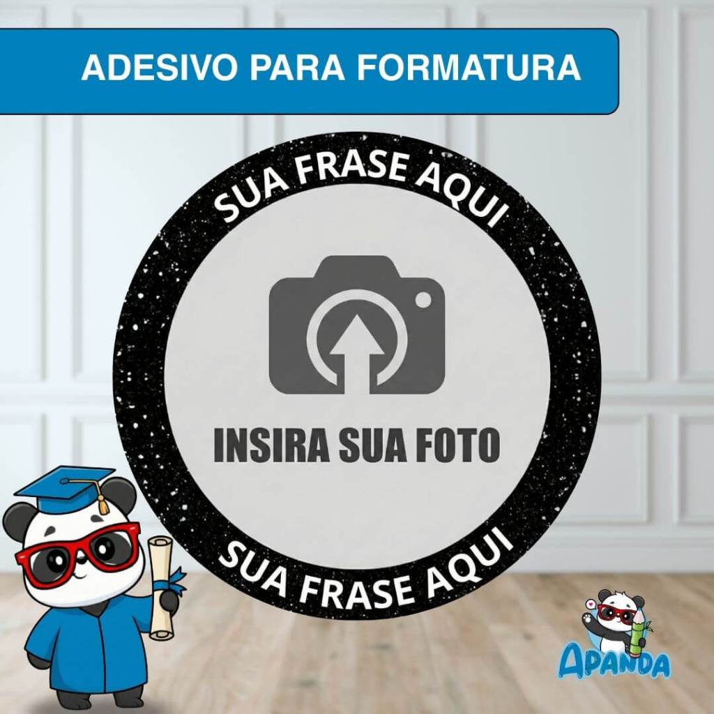 Adesivo Personalizado para Formatura 6x6 cm - Com Foto e Frase em Oferta na Shopee
