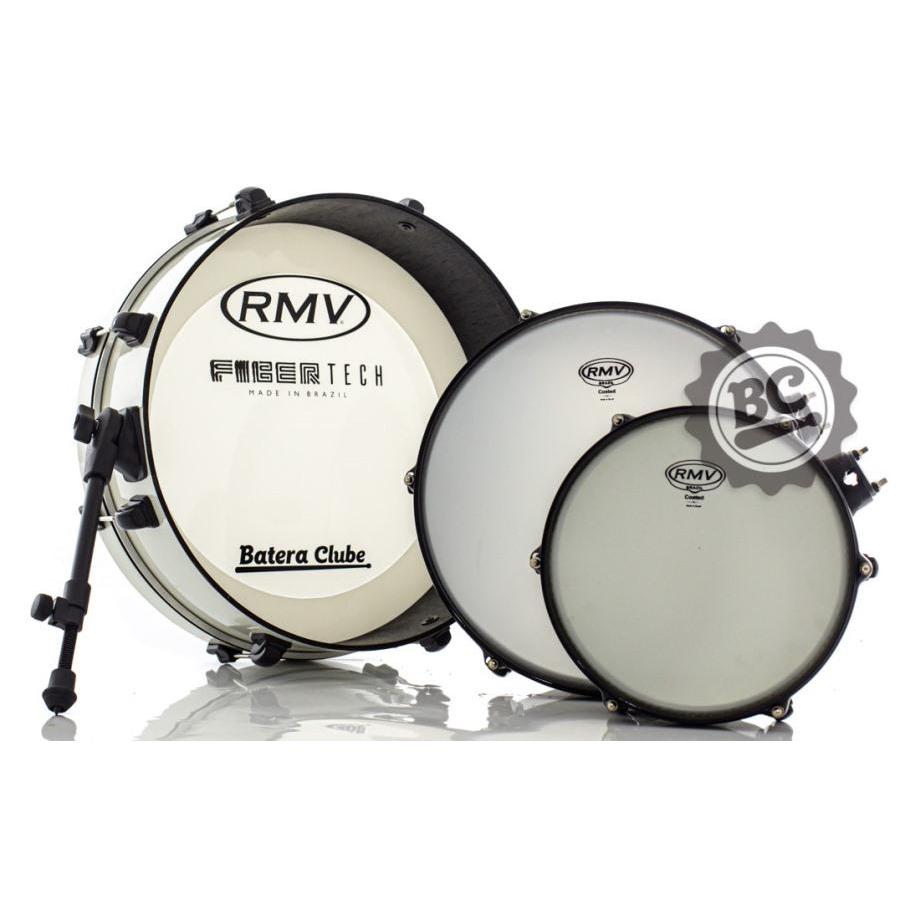 Bateria RMV FiberTech Trip Opus Branca Super Compacta c/ 3 Tambores guarde tudo no bumbo Exclusiva