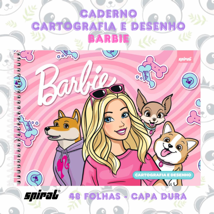 Caderno Cartografia e Desenho Capa Dura Barbie Pets 48 folhas | Spiral em Oferta na Shopee