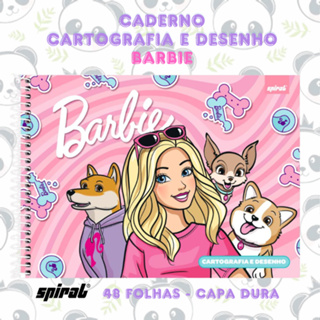Caderno Cartografia e Desenho Capa Dura Barbie Pets 48 folhas | Spiral em Oferta na Shopee