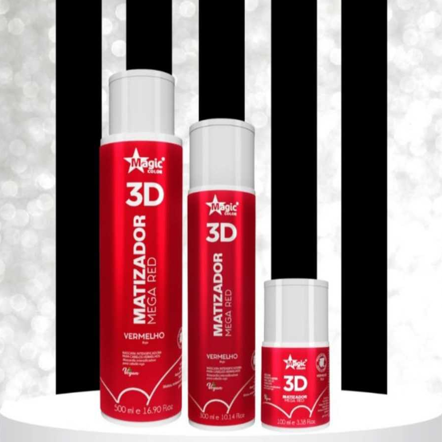 Magic Color 3D Matizador Mega Red Vermelho 100ml/300ml/500ml Máscara Intensa - Escolha o Tamanho em Oferta na Shopee