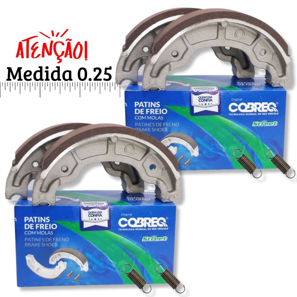 Par Lonas de Freio Ybr 125 2001-2008 Sob Medida 0.25 Cobreq