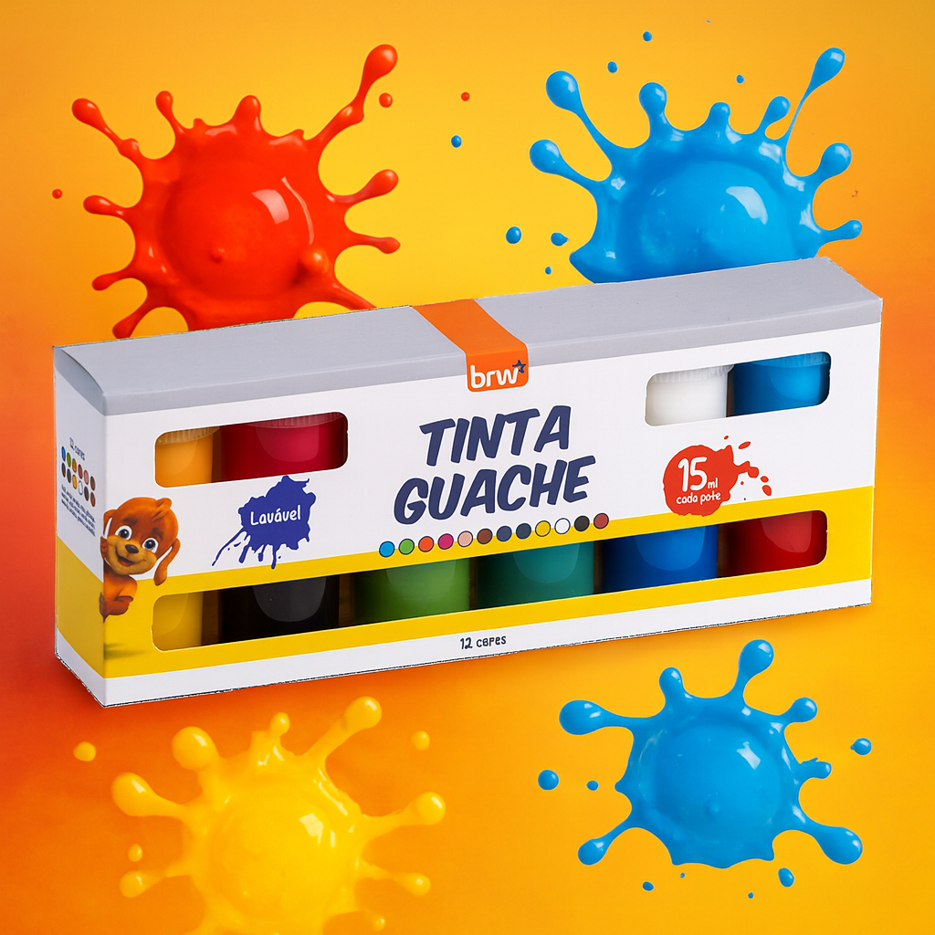 TINTA GUACHE 15ML - CORES BÁSICAS