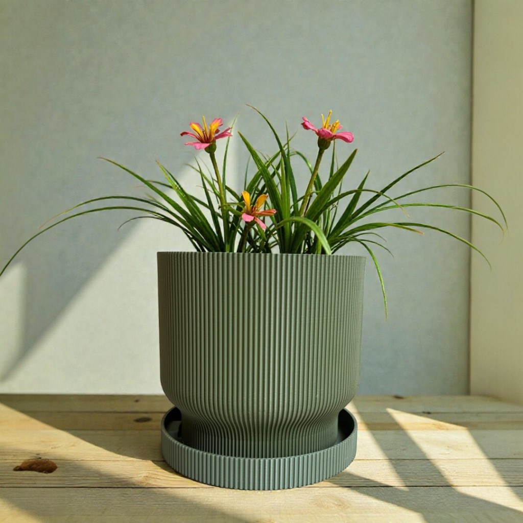 Vaso decorativo com bandeja cachepô para plantas naturais
