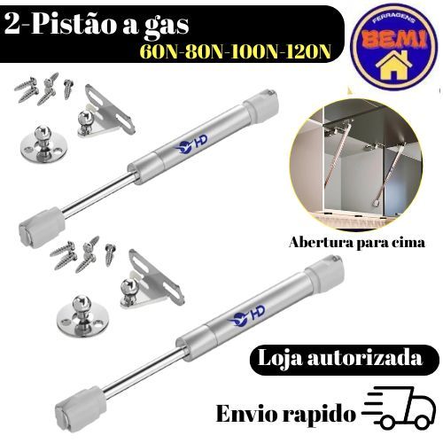 kit 2 Pistão A Gás Para Armários Força p/cima 60/80/100/120 Amortecedor em Oferta na Shopee