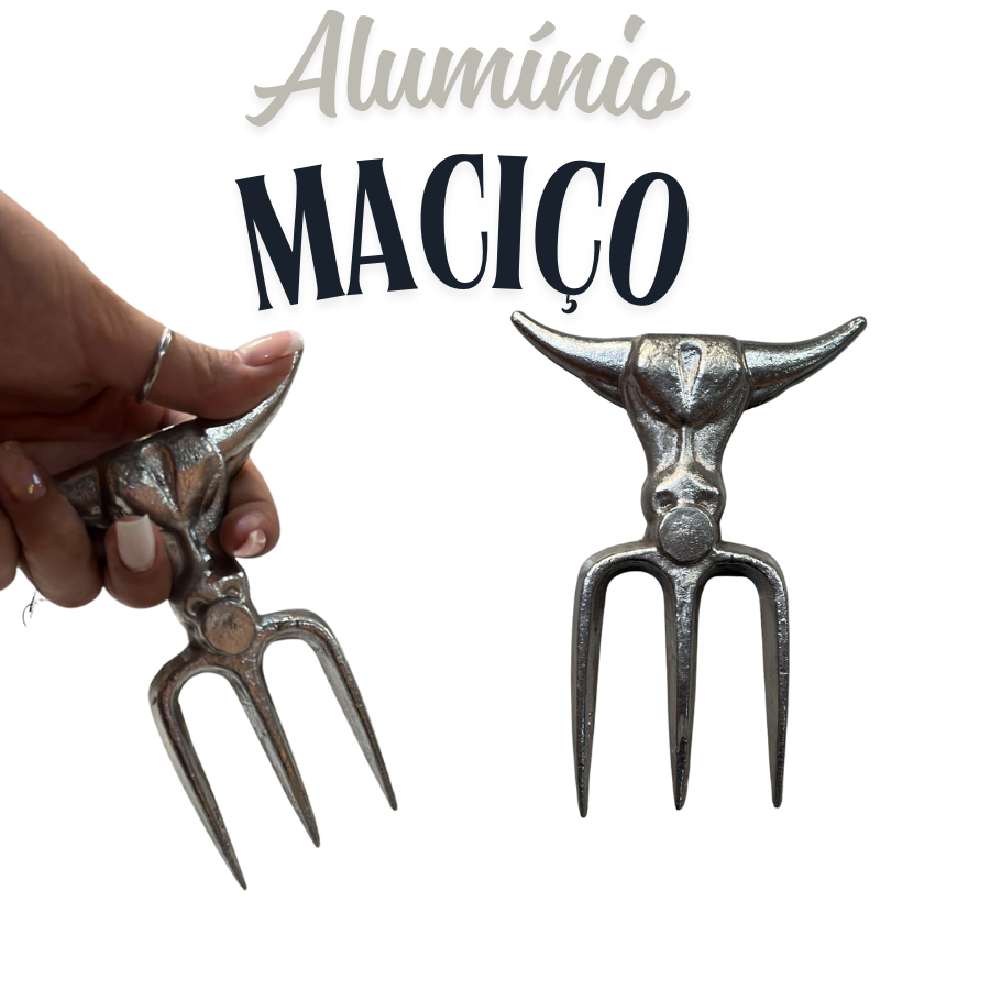 GARFO TRIDENTE PARA CHURRASCO E KIT GARFO TRIDENTE+GARRA DE URSO EM ALUMÍNIO RESISTENTE