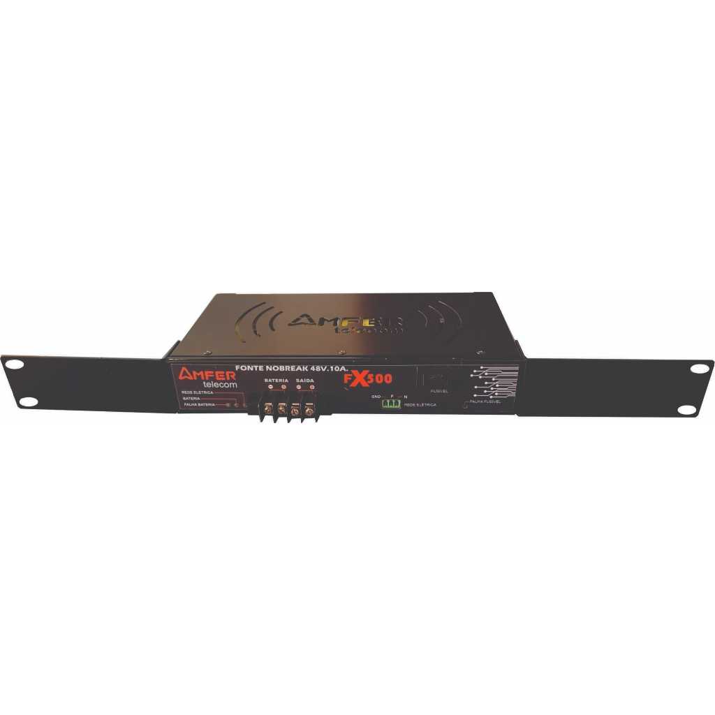 FONTE NOBREAK FX500 48V/10A AMFER COM SUPORTE PARA RACK