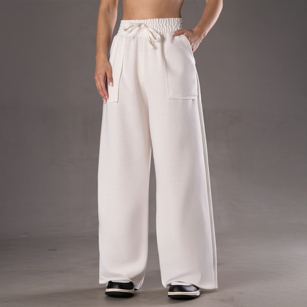 Calça Pantalona Feminina de Viscolycra Cintura Alta Barra a Fio Elegante e Confortável