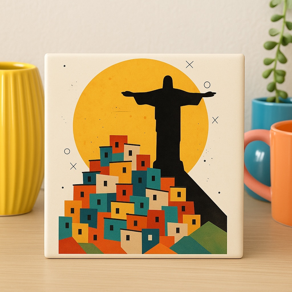 Azulejo Decorativo Rio de Janeiro Cristo Favela- 15x15 Cm em Oferta na Shopee