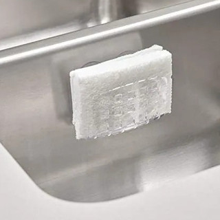 Porta esponja plastico com furos para vazamento de água e com Ventosa - Tokyo /design