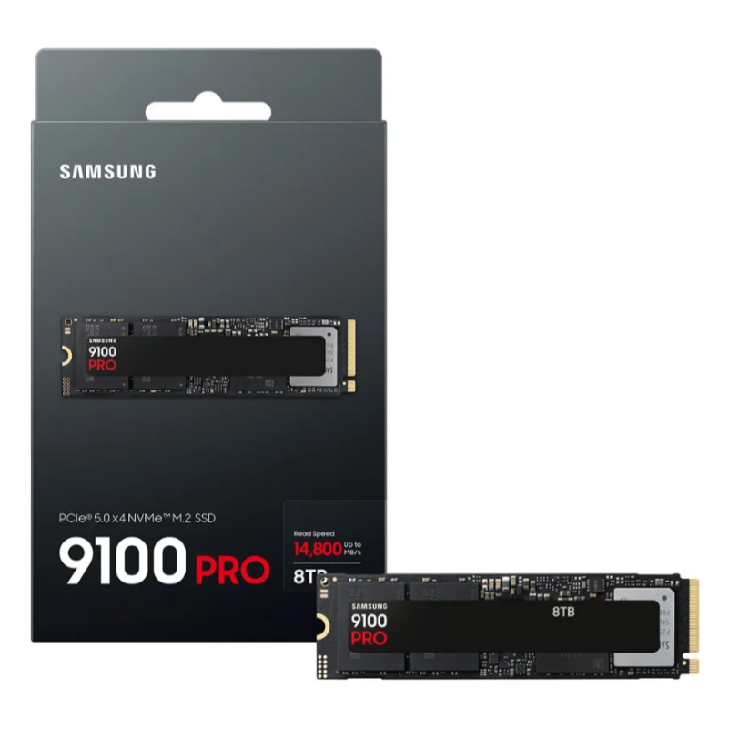 Ssd Samsung 9100 Pro 8tb Nvme Gen5 X4 14800mb/s 13400mb/s Preto