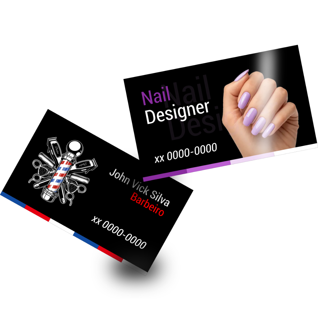 Cartão de Visita (100un) Frente brilhosa em Oferta na Shopee