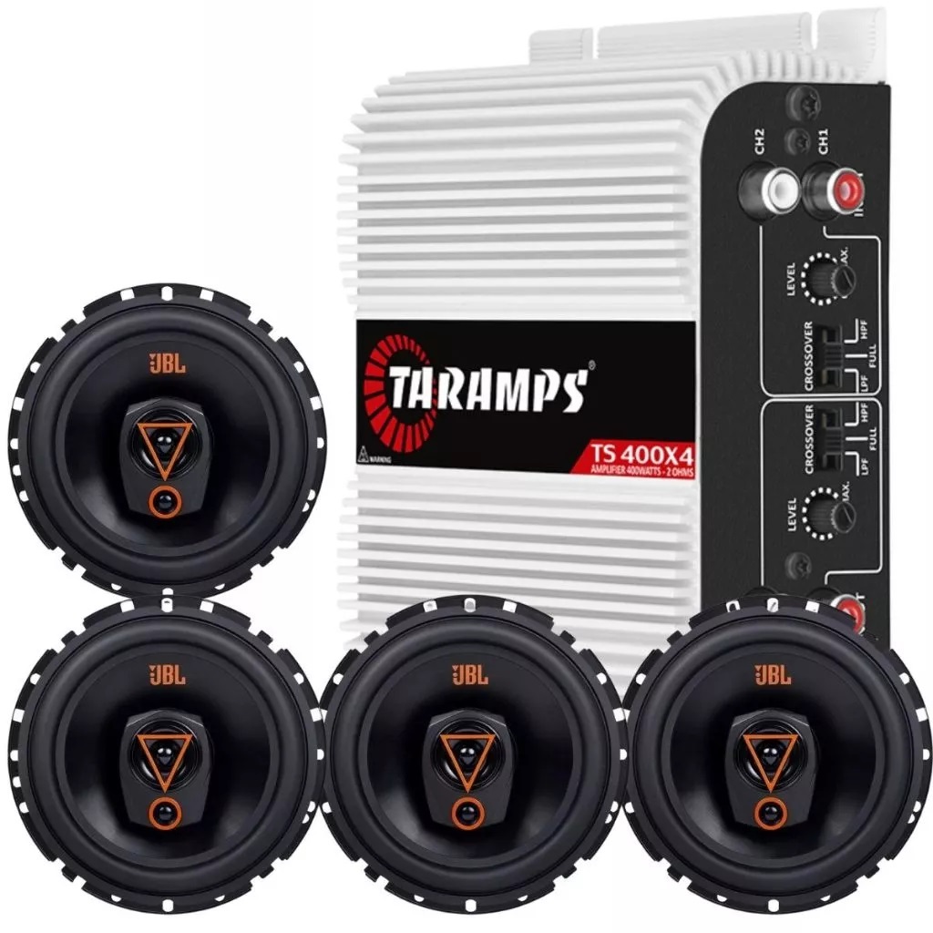 Kit 4 Alto Falantes 6" JBL 6TRMS80 80 Watts + Amplificador Taramps TS400x4 Som Automotivo em Oferta na Shopee