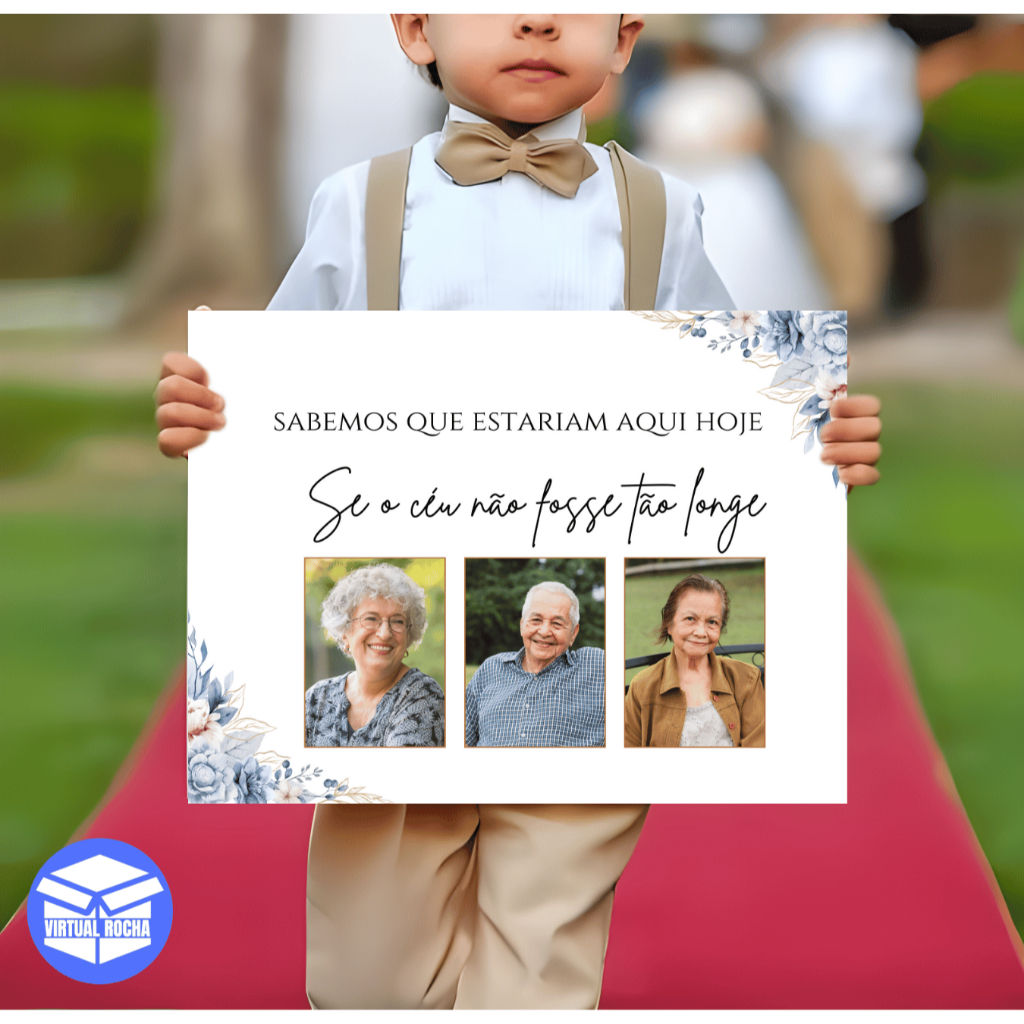 Placa Decorativa Entrada Casamento Cerimonia Homengem Em memória Fotos