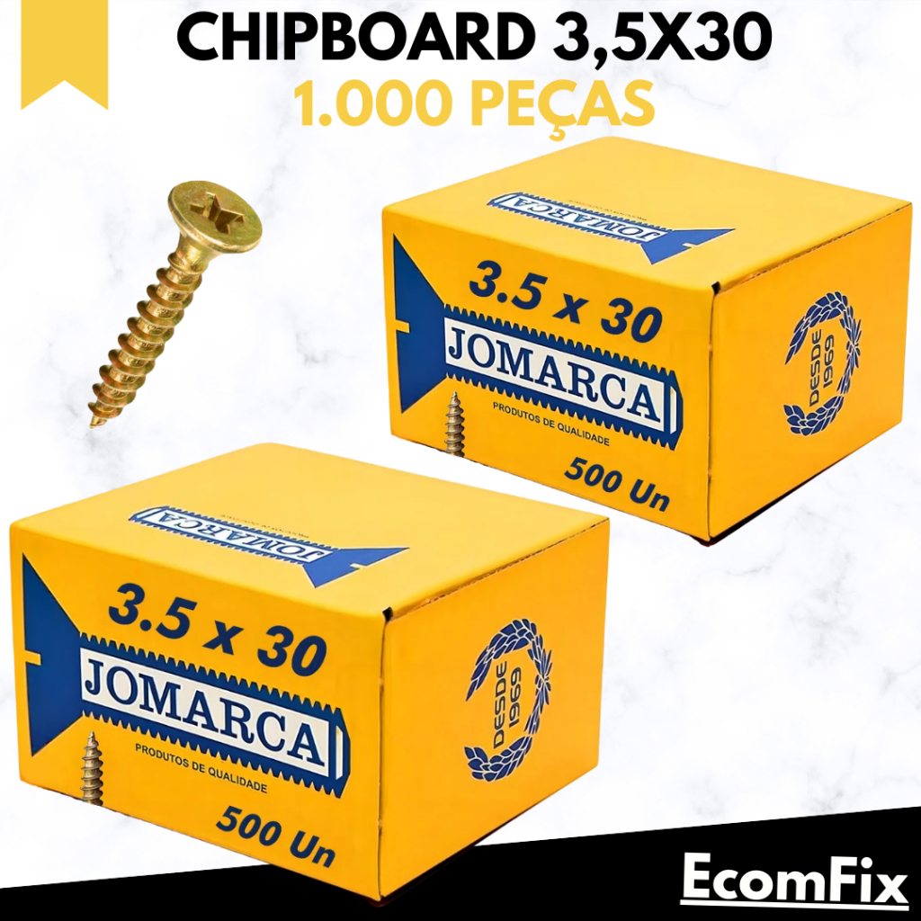Parafuso Chipboard 3,5 X 30  Chata Phillips para Madeira - Caixa Com 1000 Peças - JOMARCA em Oferta na Shopee