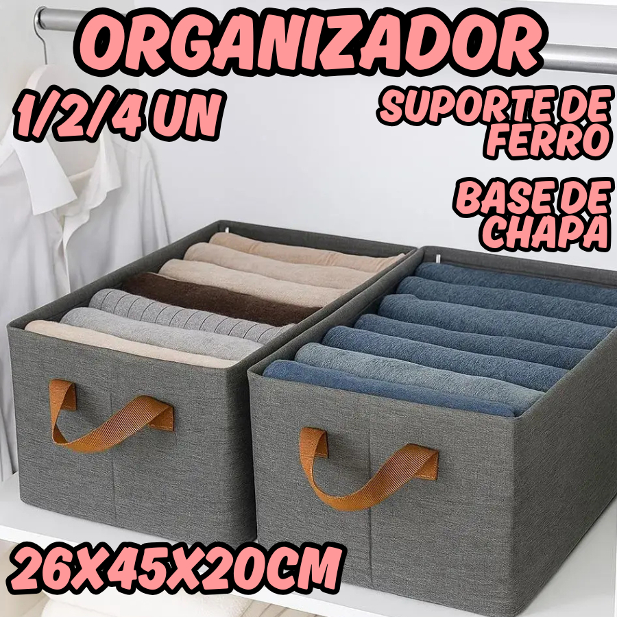 Kit 1/2/4 Peças Organizador 26X45X20CM Suporte De Ferro Com Base Em Chapa Para Roupas Organização