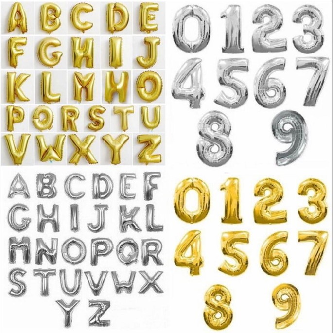 Balão Metalizado Dourado/Prata/ 80cm – Letras e Números para Festa – Envie no chat o Nome e/ou os Números que deseja. em Oferta na Shopee