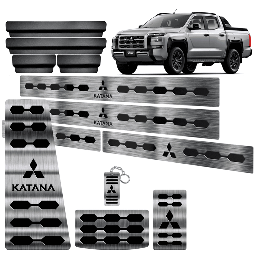 Soleira Pedaleira Descanso de pé Aço Inox para Mitsubishi Katana