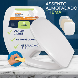 Assento Sanitário Almofadado Compatível Deca Celite Incepa Thema Confortável Resistente 6LPF 1.6GPF em Oferta na Shopee