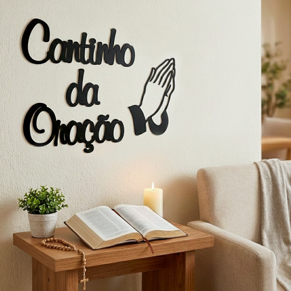 Escrita Em Mdf Cantinho da Oração Decoração Parede Dupla Face em Oferta na Shopee