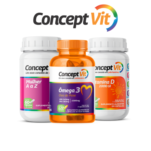 Combo Vitamina D + A a Z Mulher + Ômega 3 Concept Vit Polivitaminico